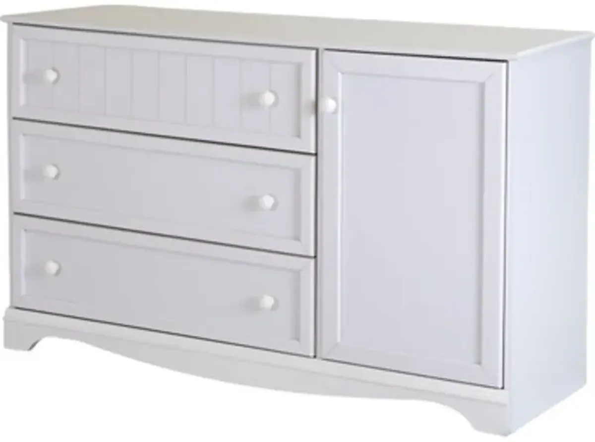 Savannah White 3-Drawer Dresser with Door - South Shore