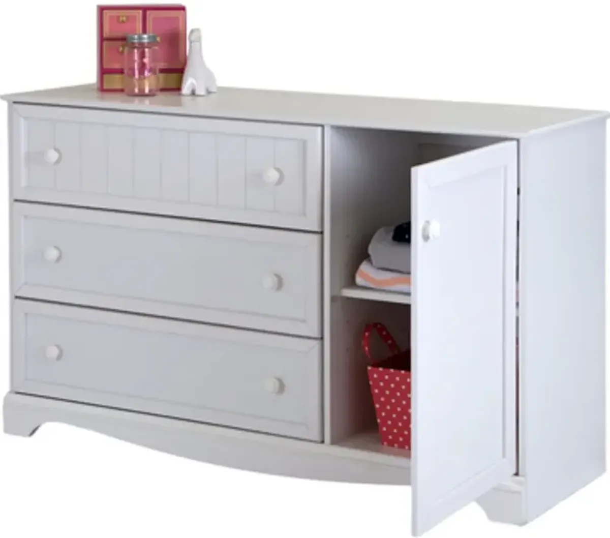 Savannah White 3-Drawer Dresser with Door - South Shore