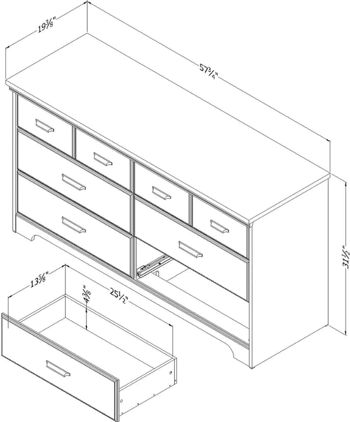 Versa Gray Maple 6-Drawer Double Dresser - South Shore