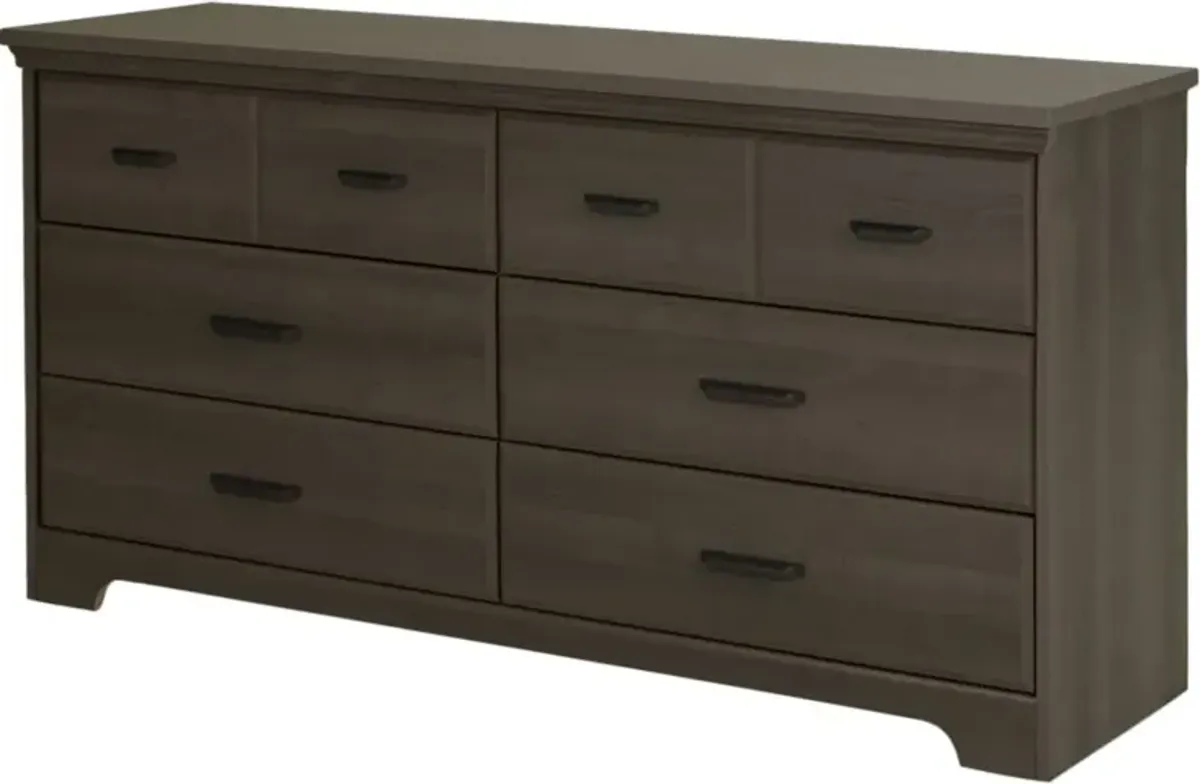 Versa Gray Maple 6-Drawer Double Dresser - South Shore