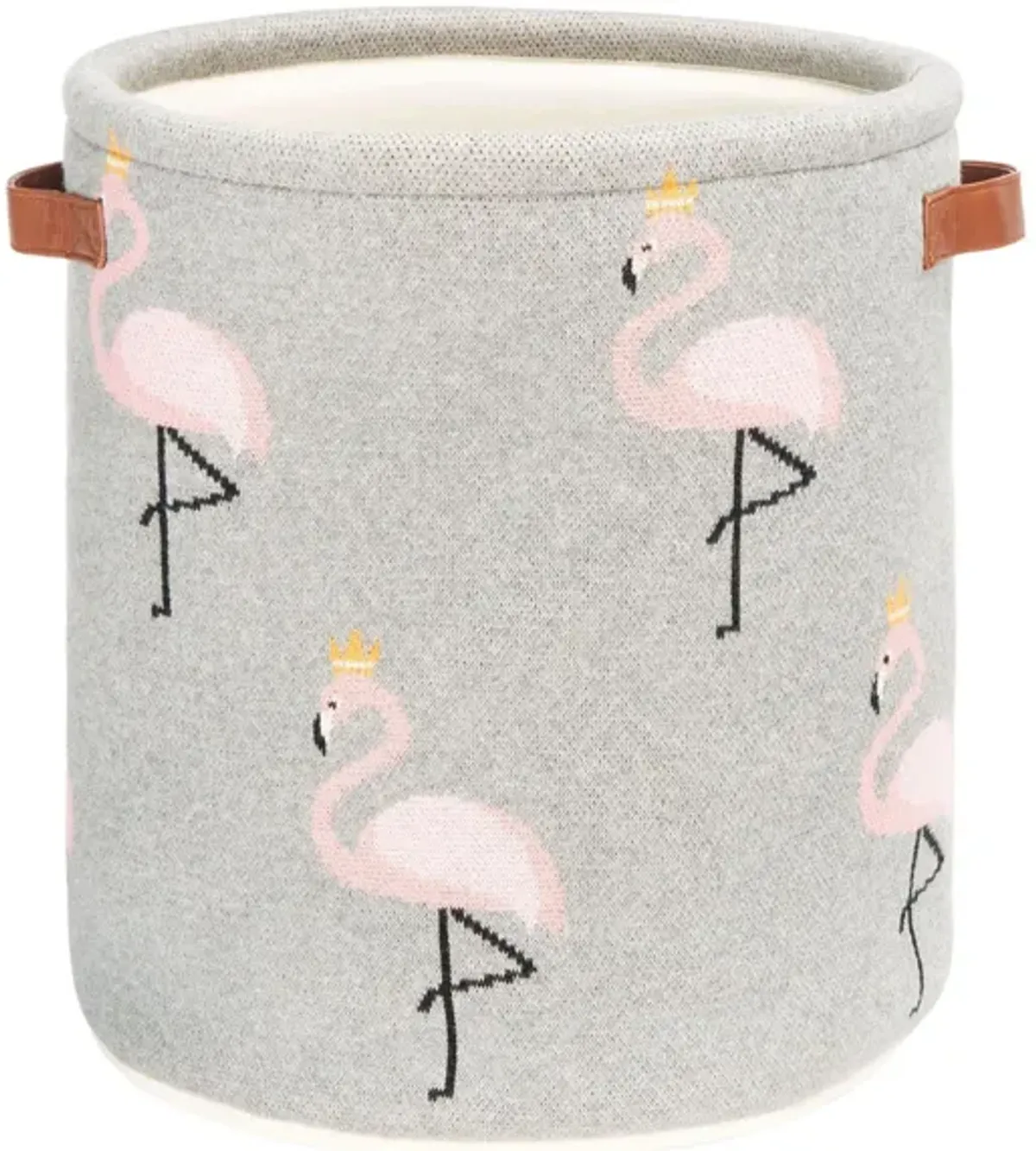 Flora Flamingo Basket in Gray by Safavieh