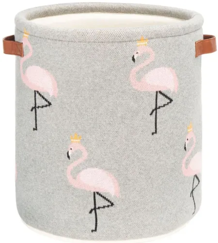 Flora Flamingo Basket in Gray by Safavieh
