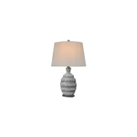Gray Resin Table Lamp in Smoky Gray by L&B Home Decor Inc