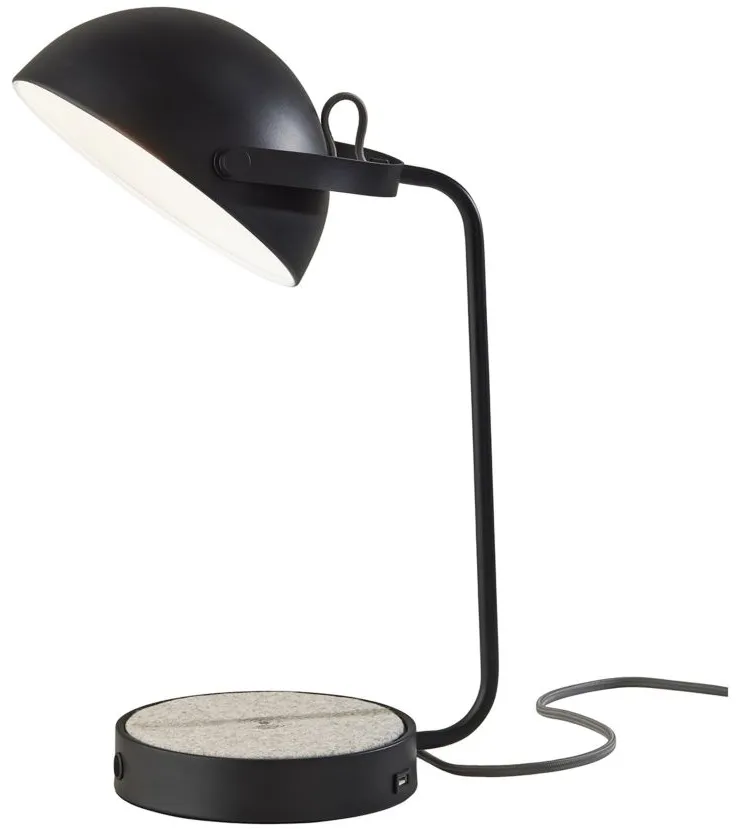 Brooks Wireless Charging Desk Lamp in Black by Adesso Inc