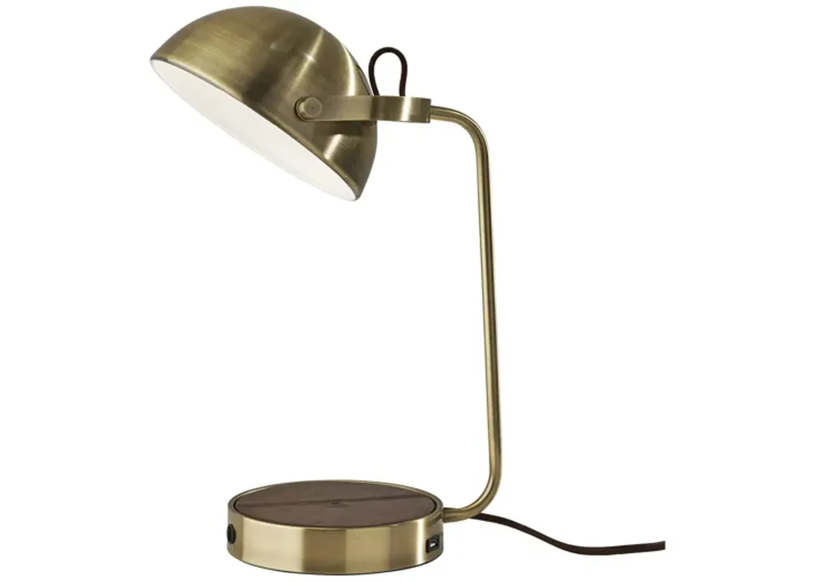 Brooks Wireless Charging Desk Lamp in Antique Brass by Adesso Inc