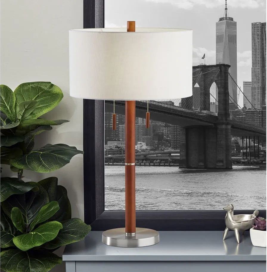 Madeline Table Lamp in Walnut by Adesso Inc