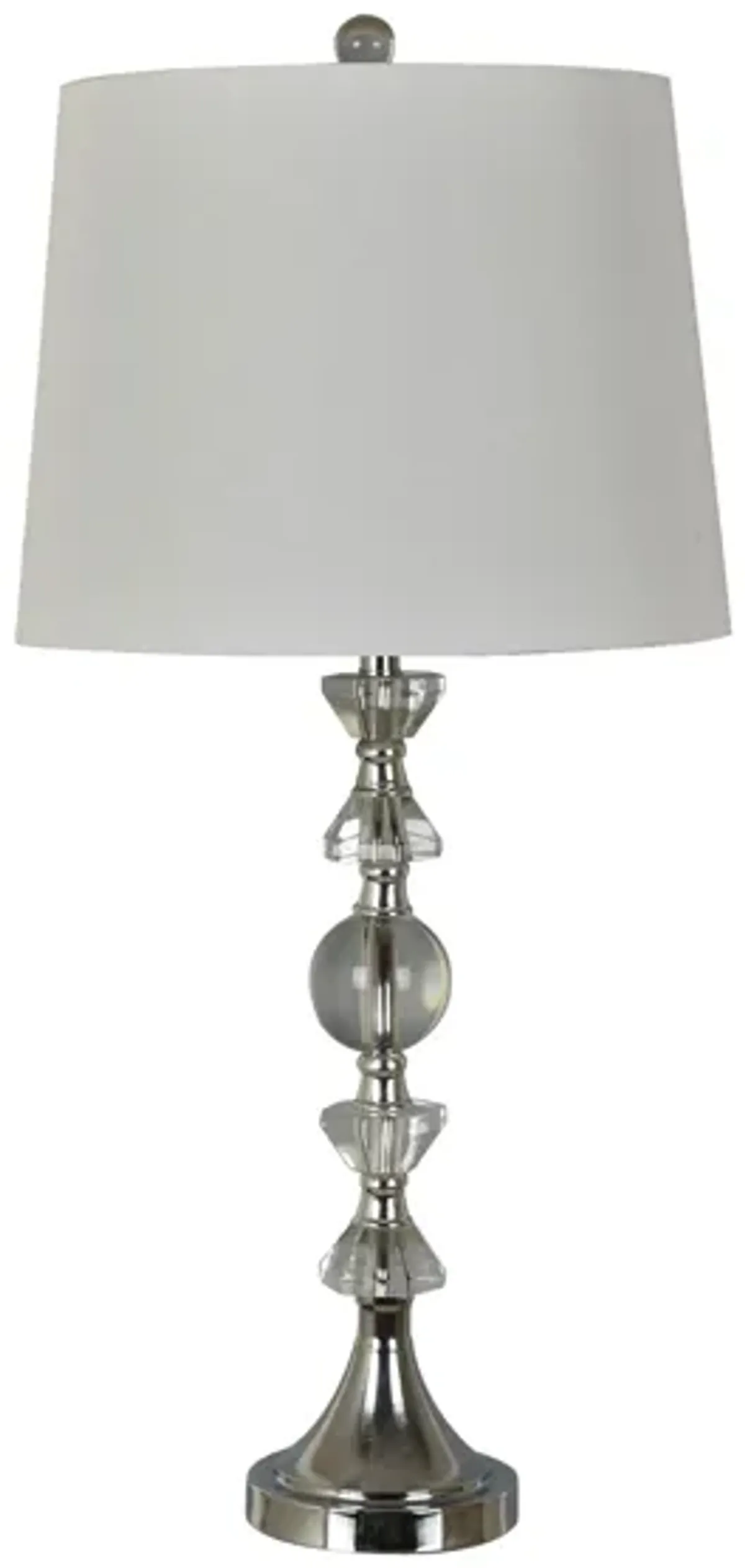 Peacekeepers Table Lamp in Brished Nickel/Crystal by Crestview Collection