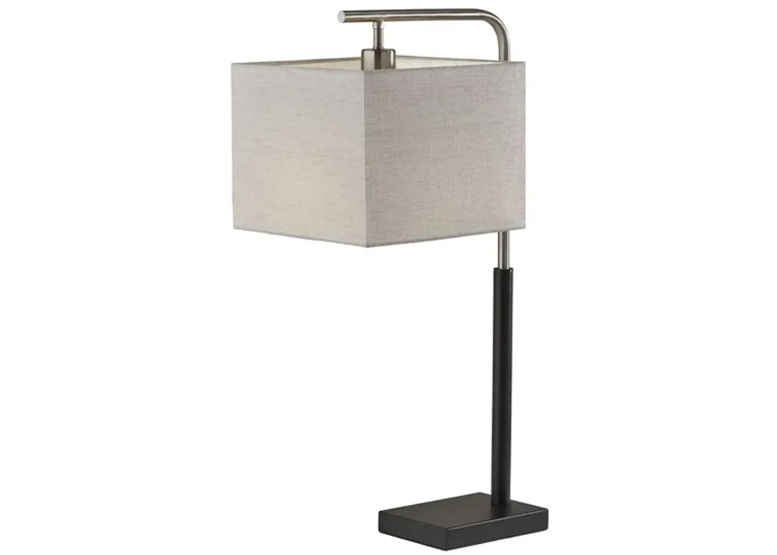 Flora Table Lamp in Black/Light Taupe/Brushed Steel by Adesso Inc