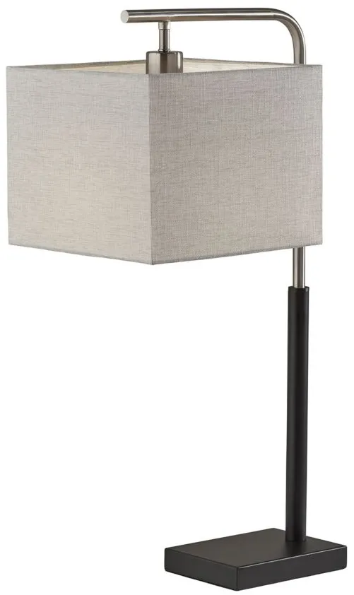 Flora Table Lamp in Black/Light Taupe/Brushed Steel by Adesso Inc