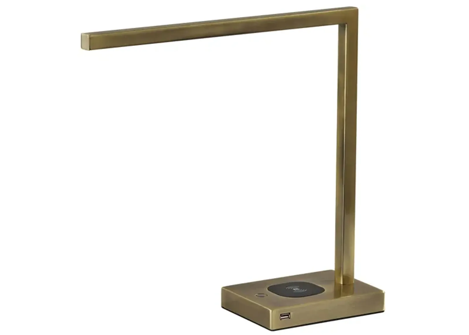 Aidan Wireless Charging LED Desk Lamp in Antique Brass by Adesso Inc