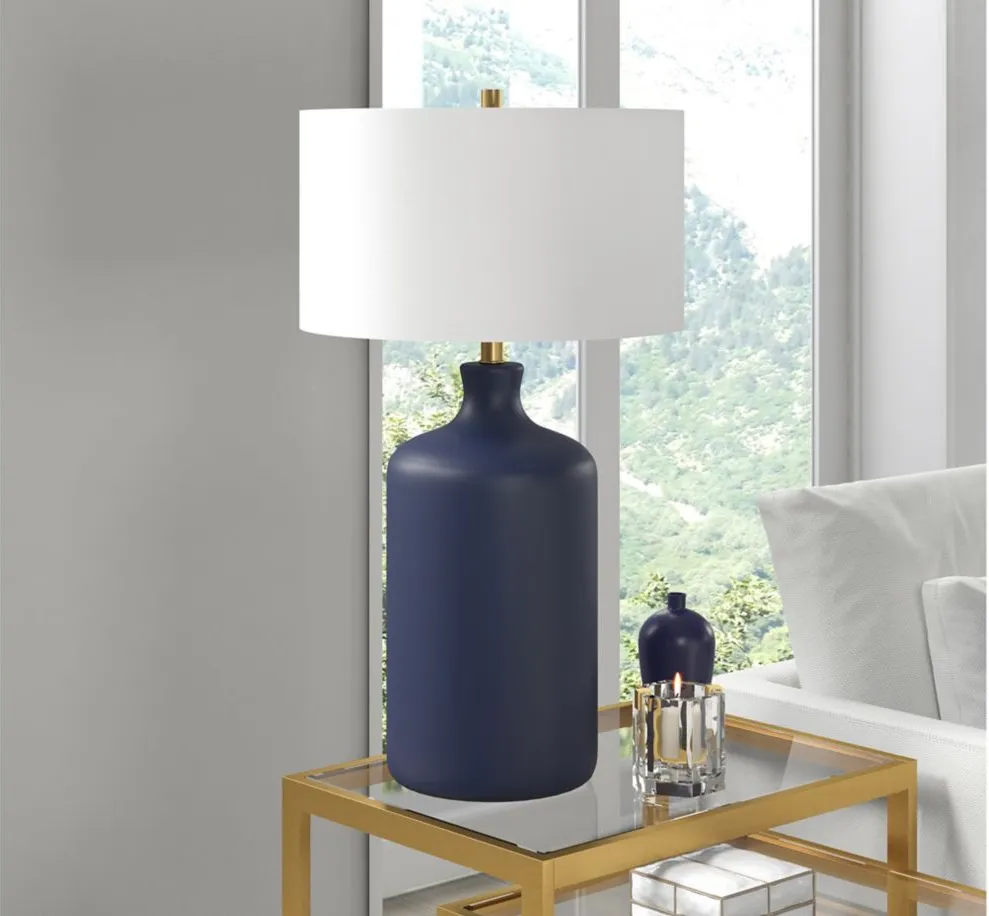 Sloane Table Lamp in Matte Navy by Hudson & Canal