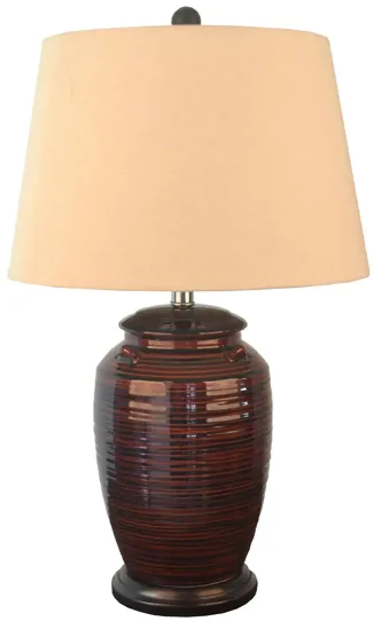 Murakami Table Lamp in Dark Red and Brown by L&B Home Decor Inc