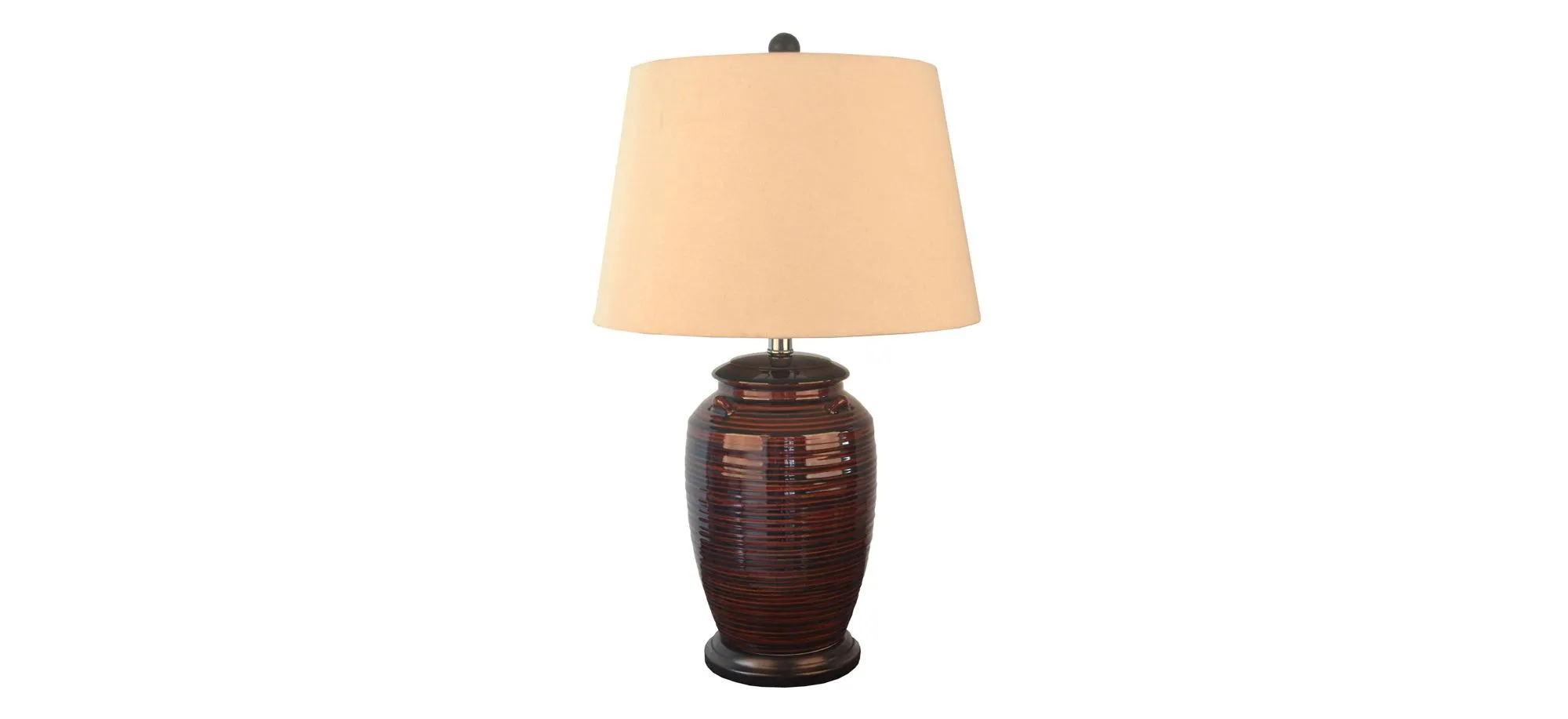 Murakami Table Lamp in Dark Red and Brown by L&B Home Decor Inc