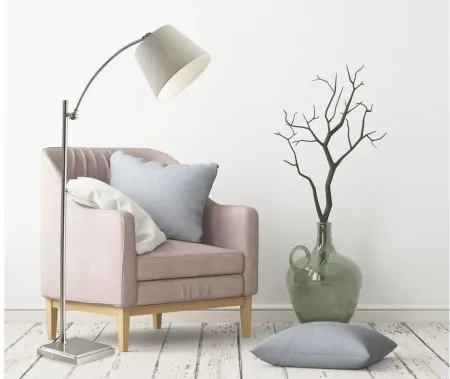 York Floor Lamp in Brushed Steel by Adesso Inc