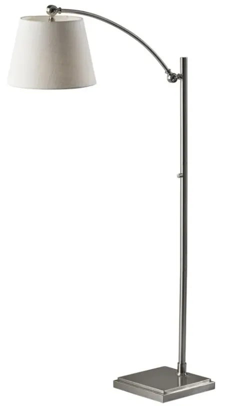 York Floor Lamp in Brushed Steel by Adesso Inc