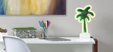 Infinity Neon Palm Tree Table/Wall Lamp in Black by Adesso Inc