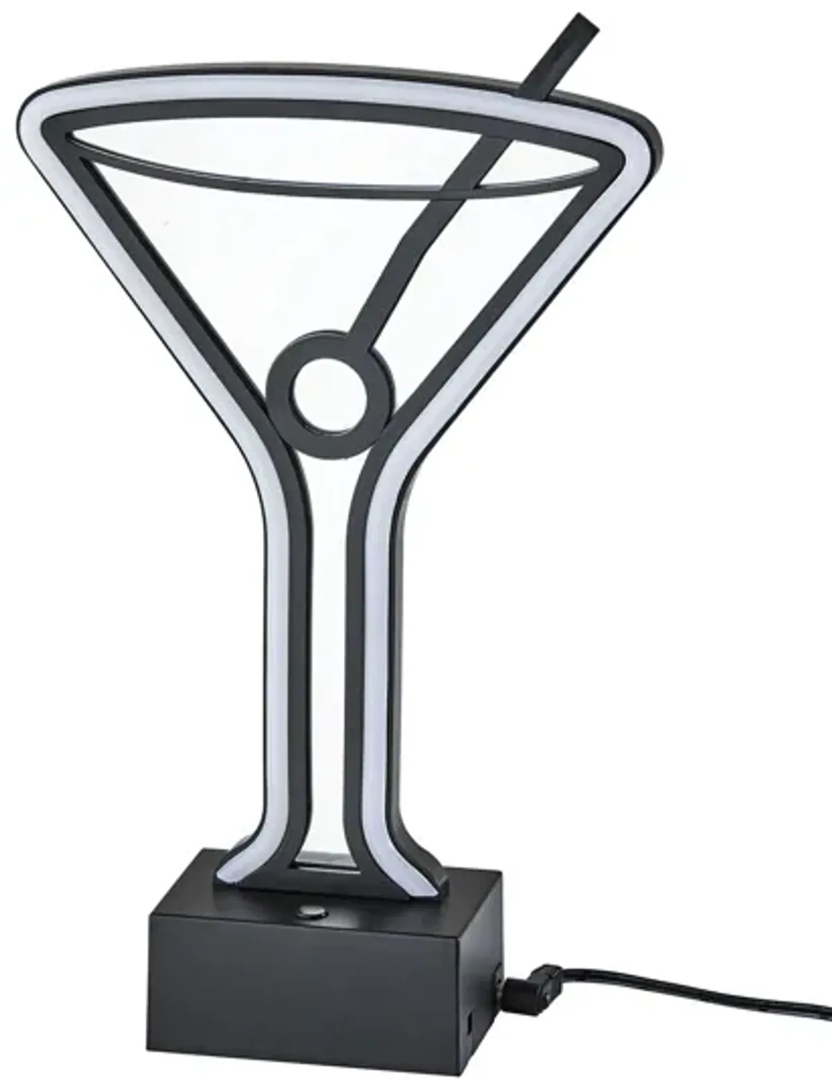 Infinity Neon Martini Glass Table/Wall Lamp in Black by Adesso Inc