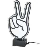 Infinity Neon Peace Sign Table/Wall Lamp in Black by Adesso Inc