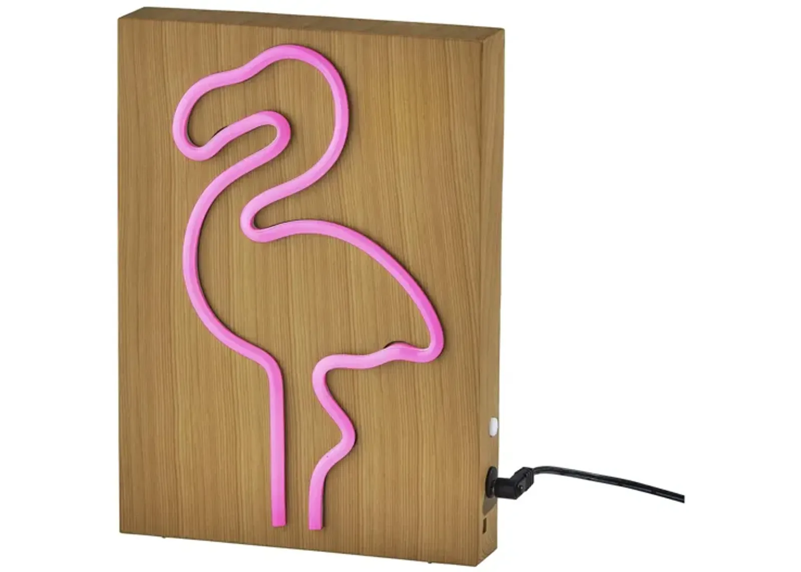 Wood Framed Neon Flamingo Table/Wall Lamp in Beige by Adesso Inc