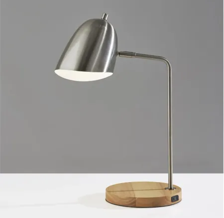 Jude Desk Lamp in Brushed Steel & Natural by Adesso Inc