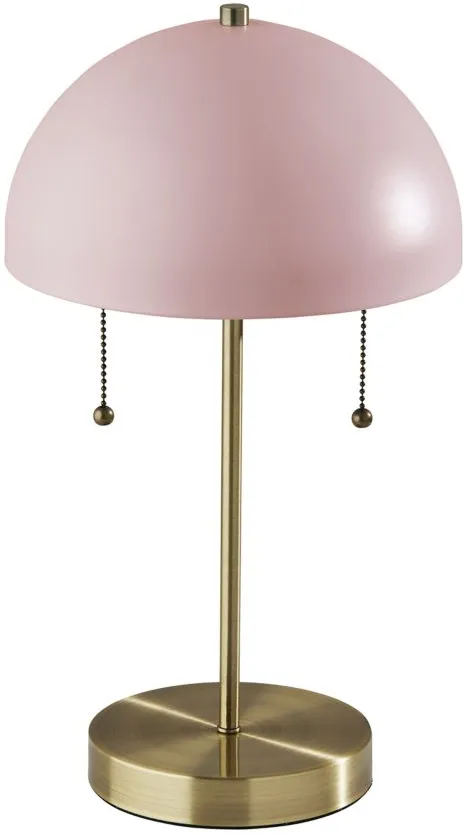 Bowie Table Lamp in Antique Brass/Blush Pink by Adesso Inc