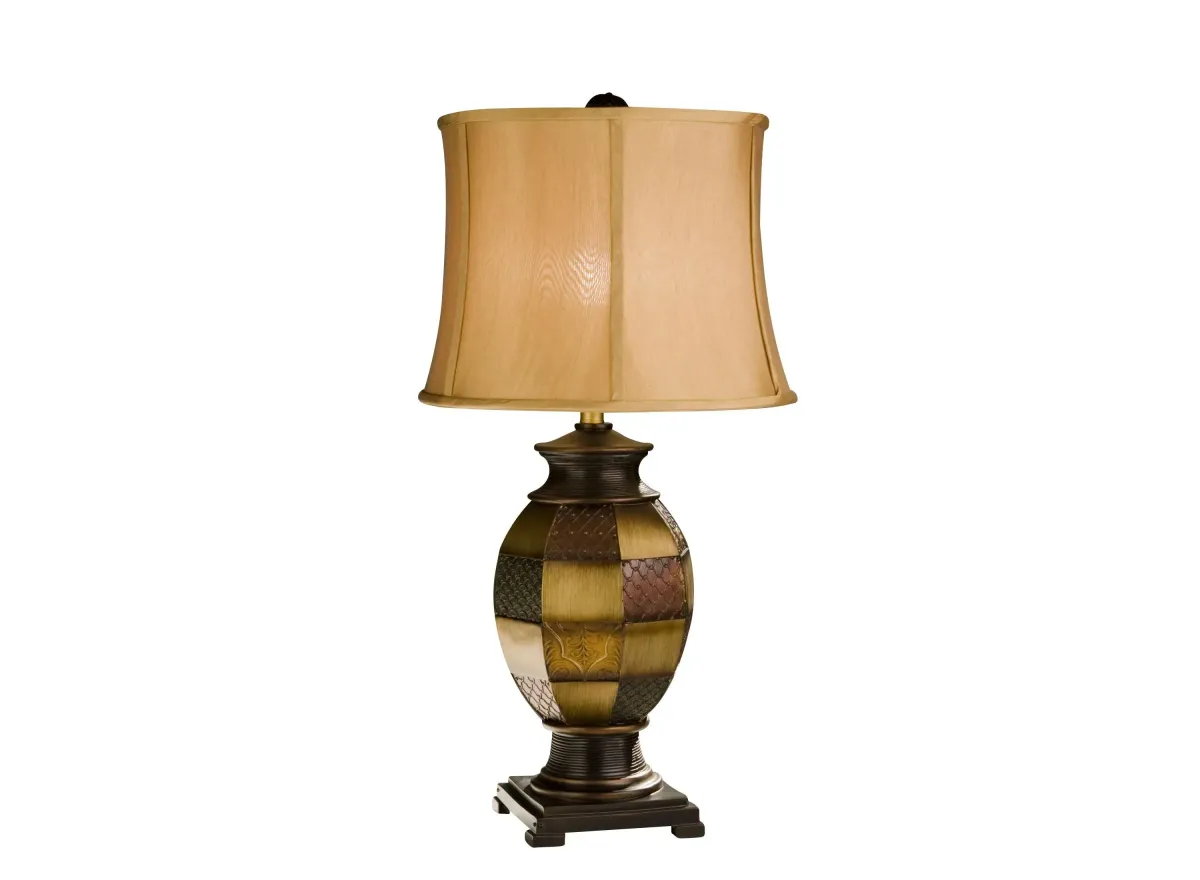 Patchwork Table Lamp in Metallic by Simon Blake Interiors