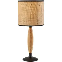 Cayman Table Lamp in Black & Natural Wood by Adesso Inc