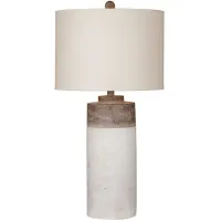 Lamar Table Lamp in White/Beige by Bassett Mirror Co.