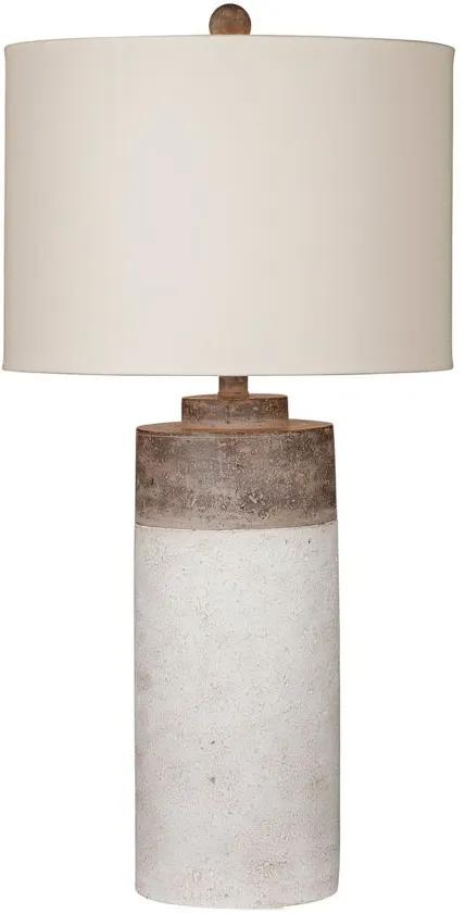 Lamar Table Lamp in White/Beige by Bassett Mirror Co.