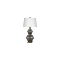 Grey Ceramic Table Lamp in Grey by Simon Blake Interiors