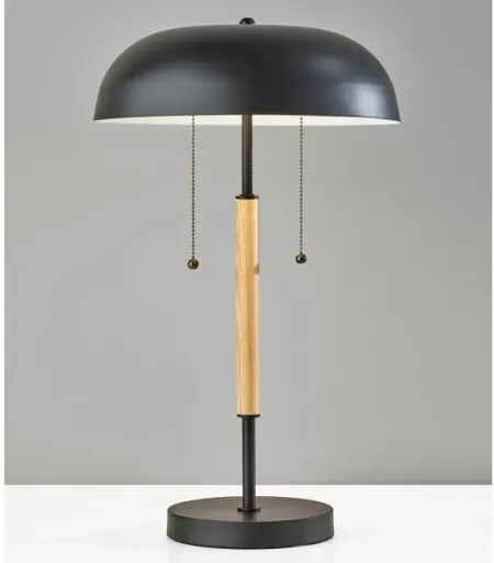 Everett Table Lamp in Natural Wood & Black by Adesso Inc