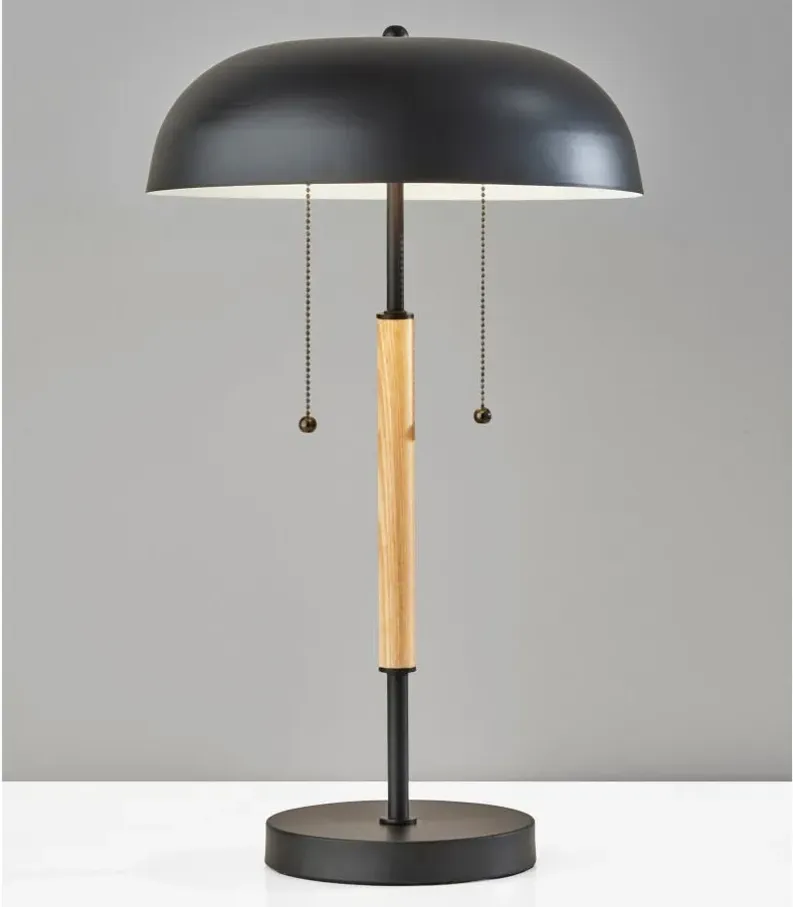 Everett Table Lamp in Natural Wood & Black by Adesso Inc