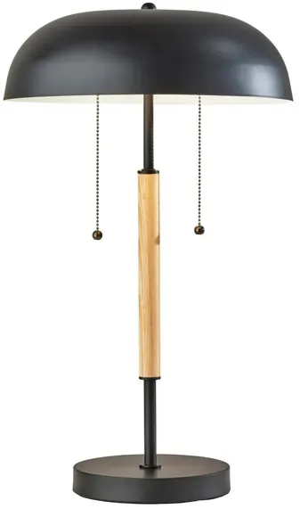 Everett Table Lamp in Natural Wood & Black by Adesso Inc