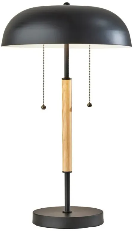Everett Table Lamp in Natural Wood & Black by Adesso Inc