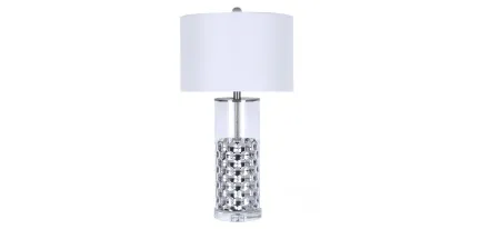 Lindstrom Table Lamp in Clear/Silver/White by Simon Blake Interiors