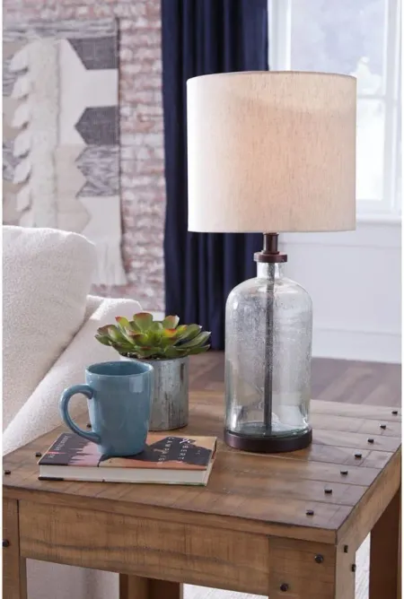 Bandile Glass Table Lamp in Clear/Bronze by Ashley Express