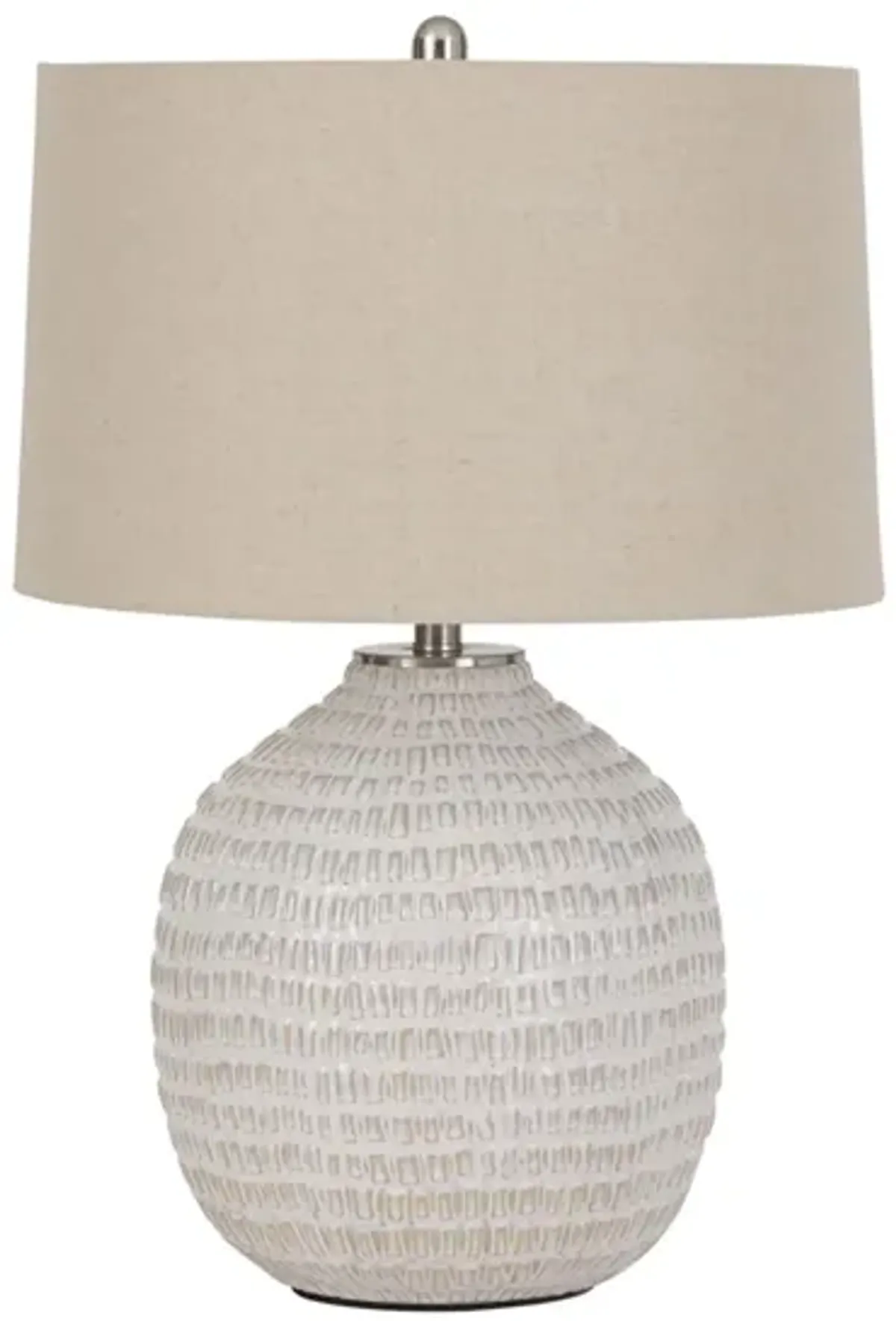 Jamon Ceramic Table Lamp in Beige by Ashley Express