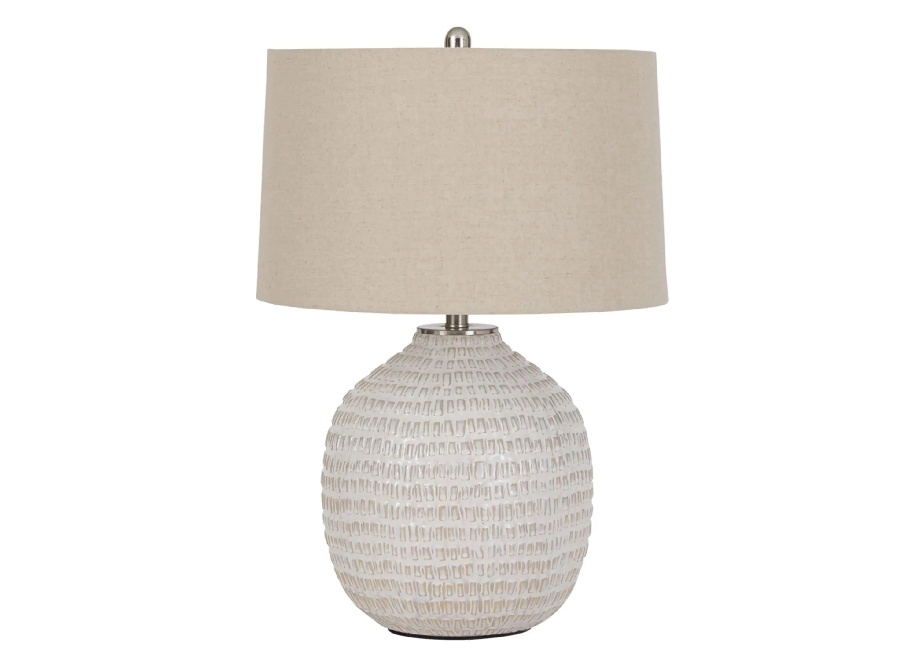 Jamon Ceramic Table Lamp in Beige by Ashley Express