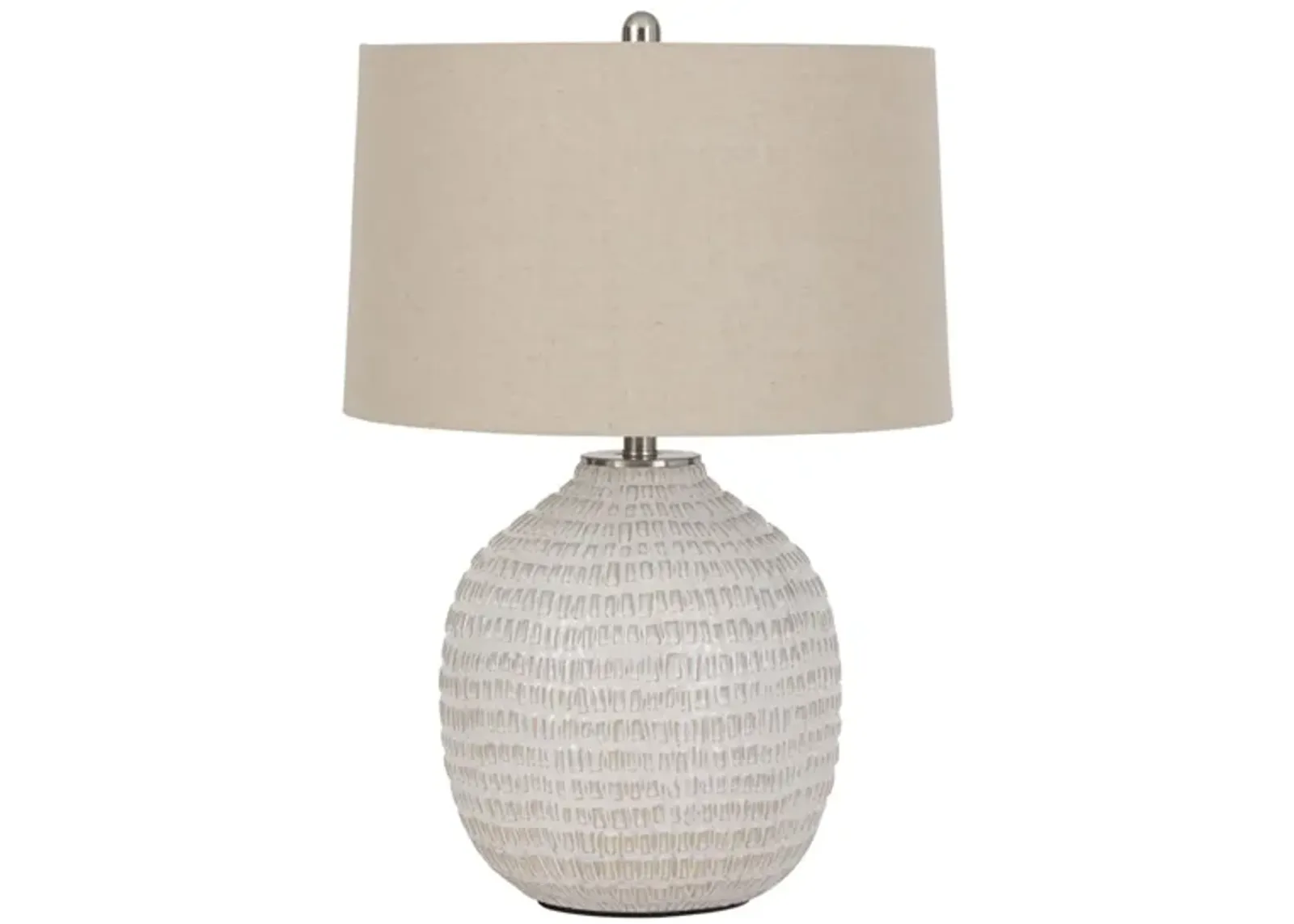 Jamon Ceramic Table Lamp in Beige by Ashley Express