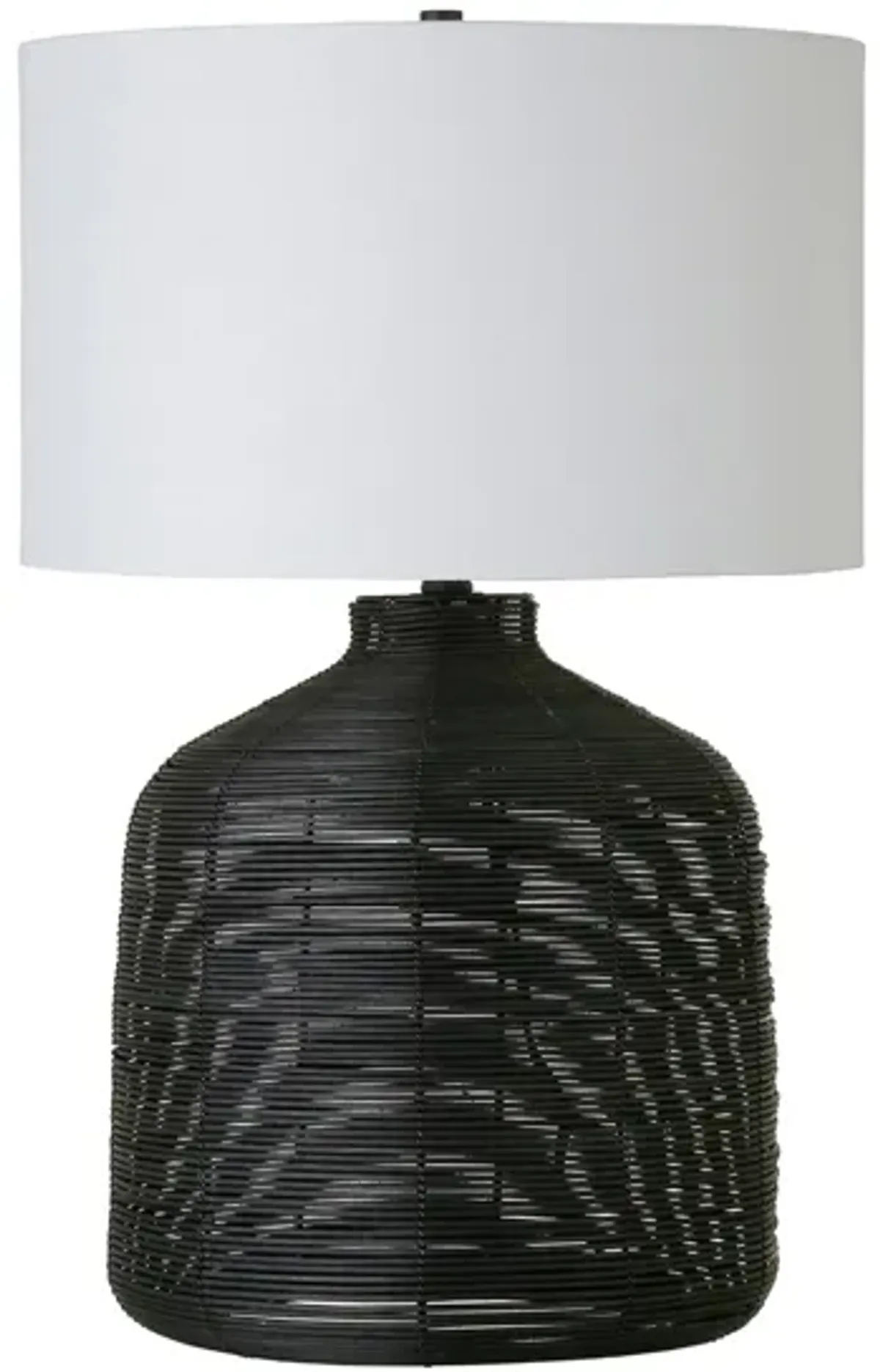 Rebecca Table Lamp in Black Rattan by Hudson & Canal