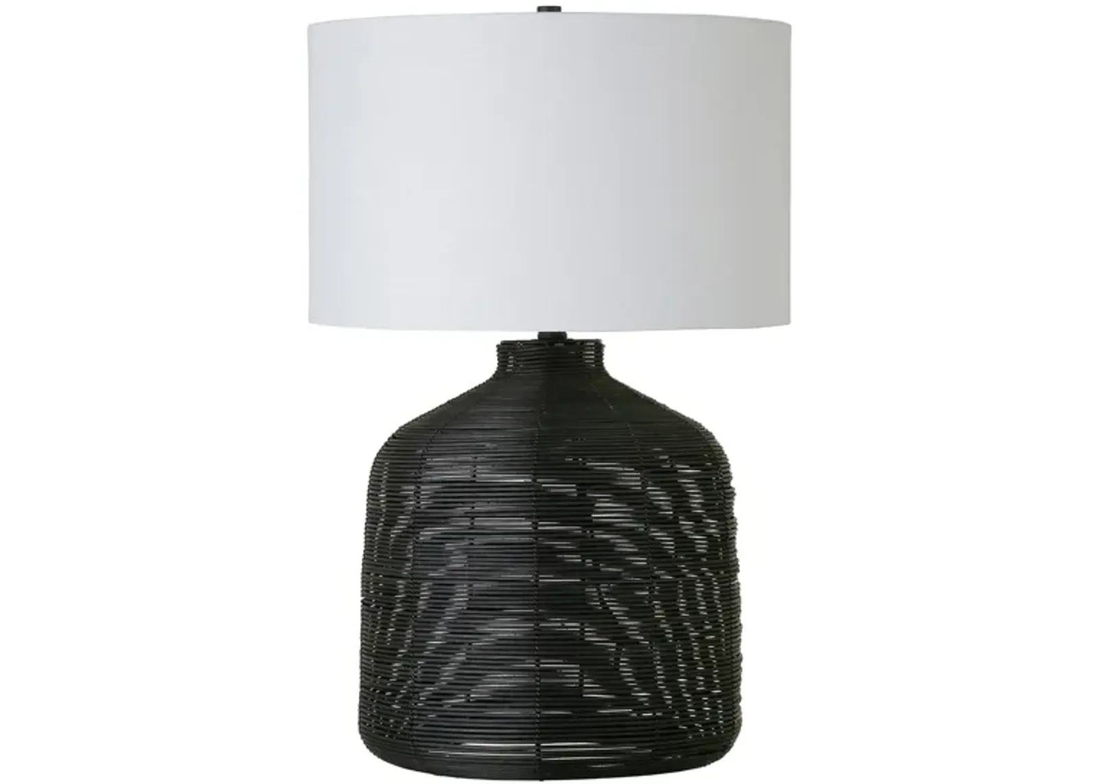 Rebecca Table Lamp in Black Rattan by Hudson & Canal