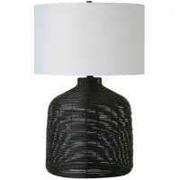 Rebecca Table Lamp in Black Rattan by Hudson & Canal