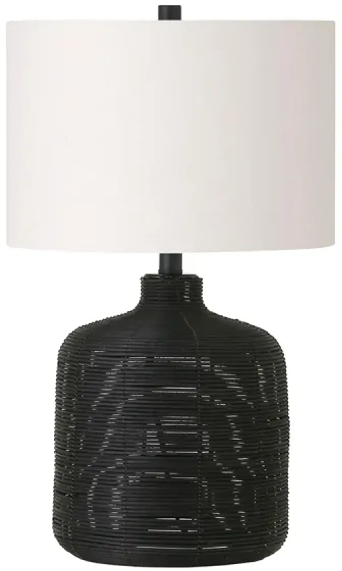 Rebecca Table Lamp in Black Rattan by Hudson & Canal