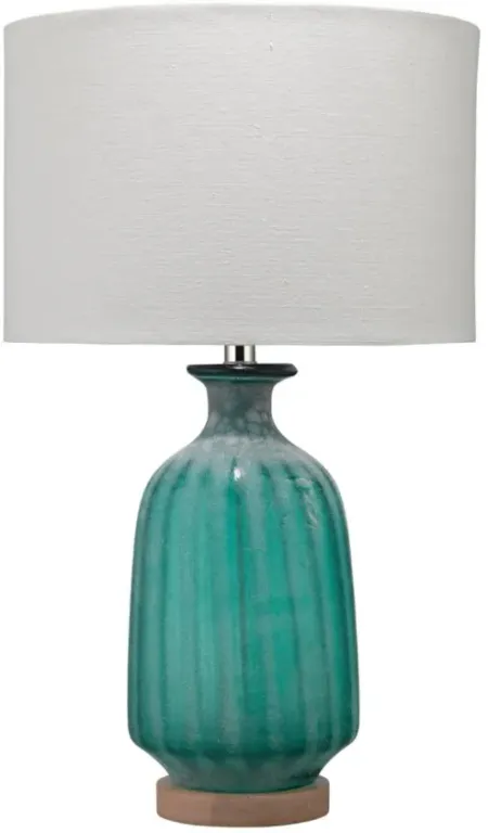 Delmare Glass Table Lamp in Aqua by Jamie Young Company