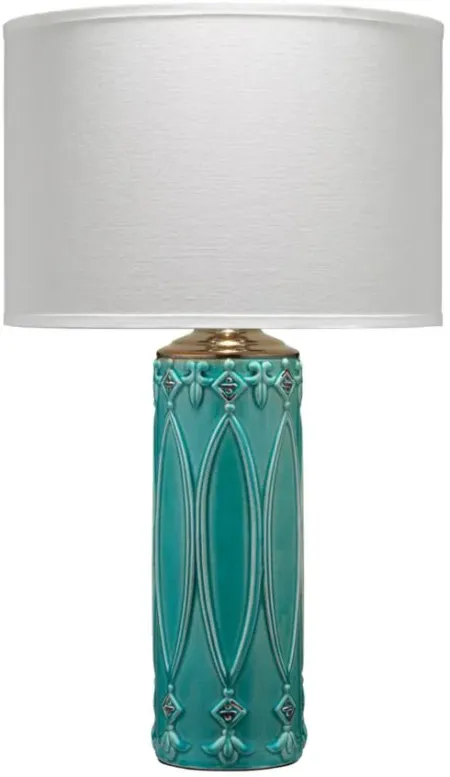 Oman Table Lamp in Aqua by Jamie Young Company