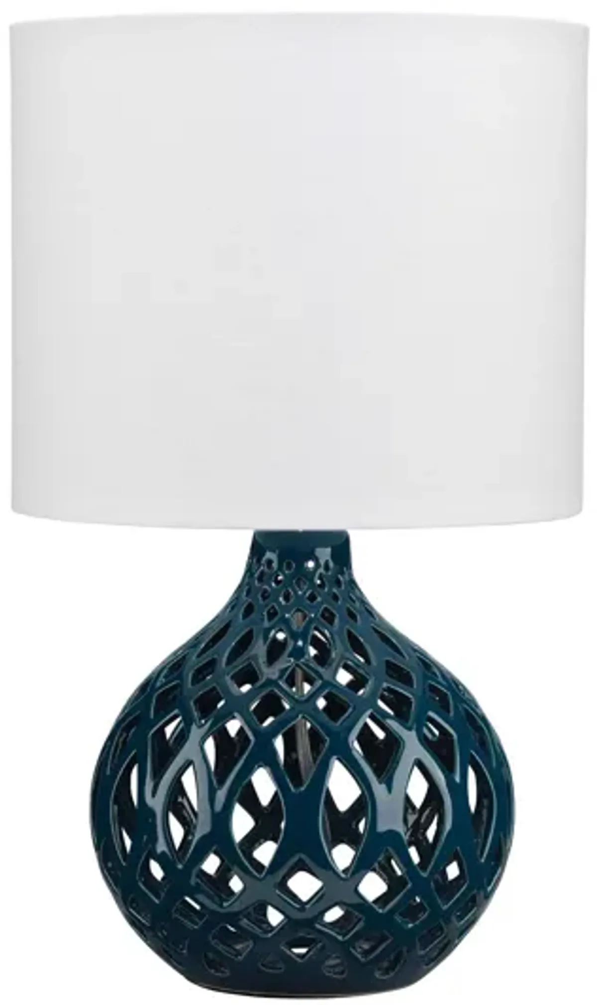 Fretwork Table Lamp in Blue by Jamie Young Company