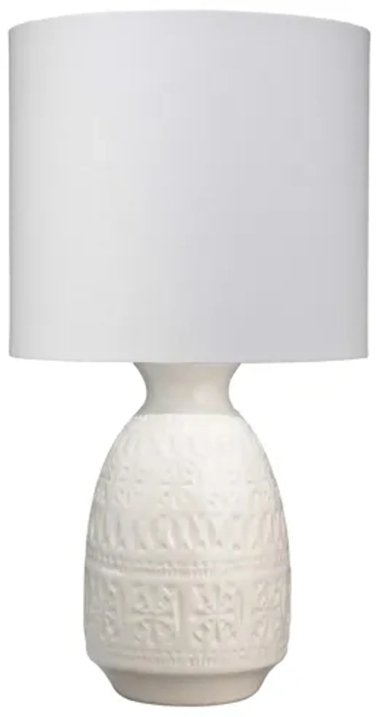 Frieze Table Lamp in White by Jamie Young Company