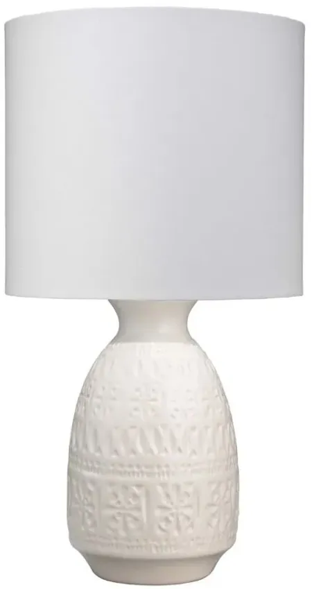 Frieze Table Lamp in White by Jamie Young Company