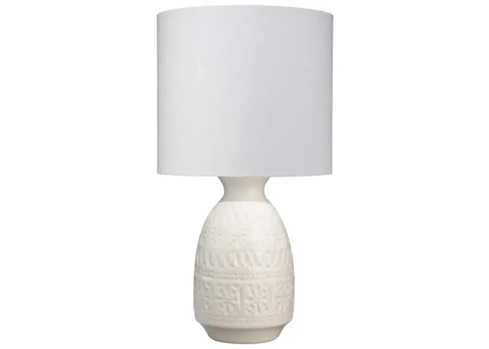 Frieze Table Lamp in White by Jamie Young Company