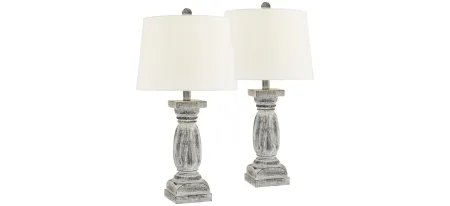 Wilna Table Lamp Set of Two in Distressed White by Pacific Coast